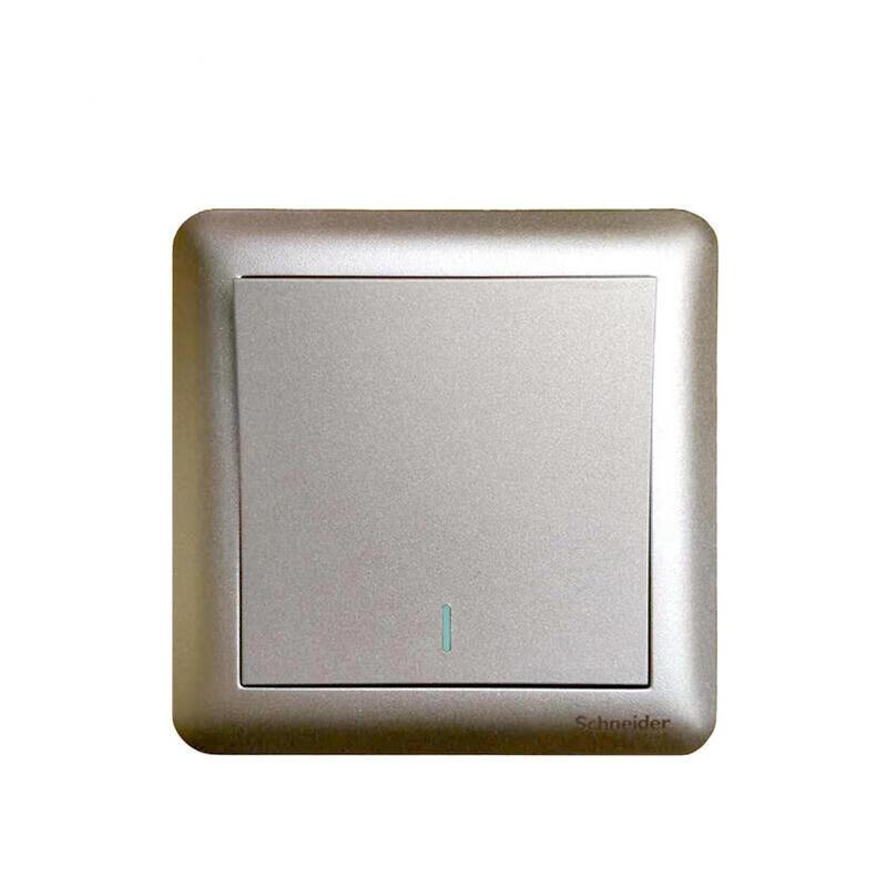 施耐德 Affle畅意 面板开关 10AX 250V 一位跷板式双控开关（磨砂金） 10AX 250V 一位跷板式双控开关（磨砂金）
