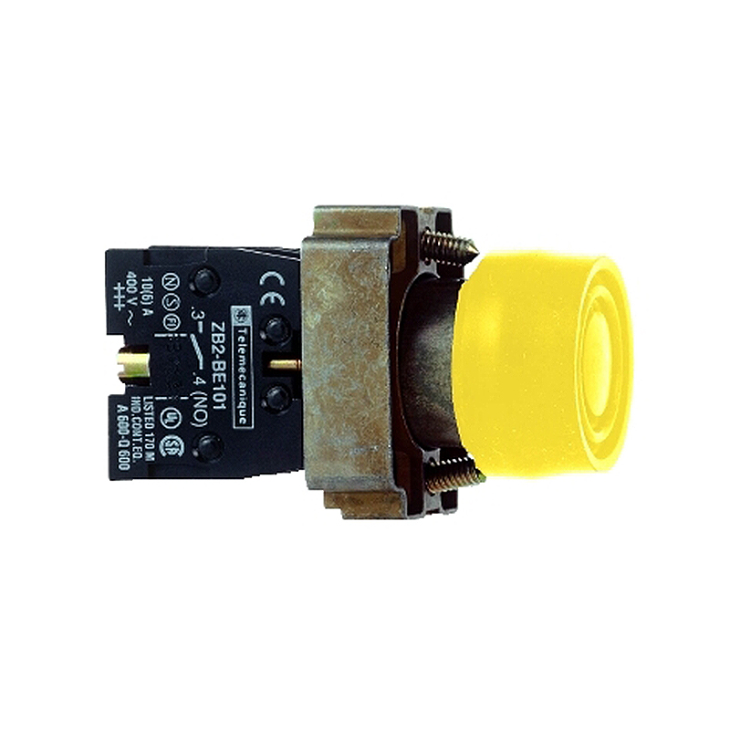 施耐德 XB2BP 带罩平头按钮 XB2BP51C=ZB2BZ101C+ZB2BP5C