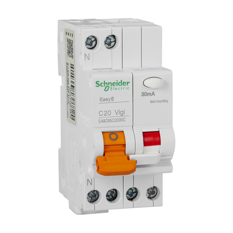 施耐德 EA9C65漏电保护断路器1P+N EA9C65 1P+N VIGI ELE 30MA AC 6KA C 20A