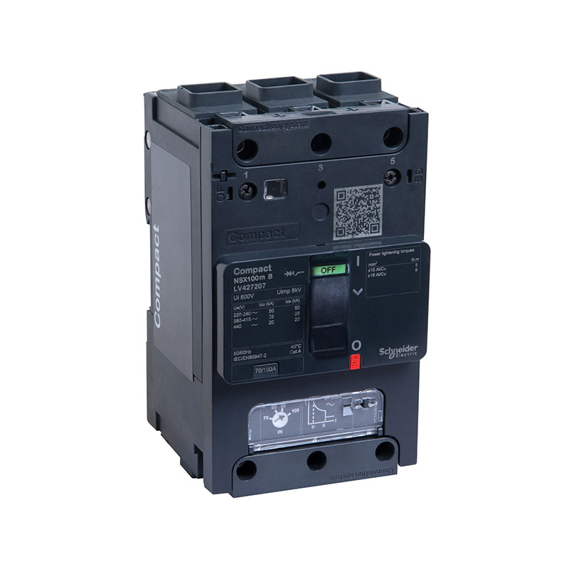 施耐德 NSXm E 塑壳配电保护EverLink NSX100M E TM50D 3P 固定式 EVERLINK连接器