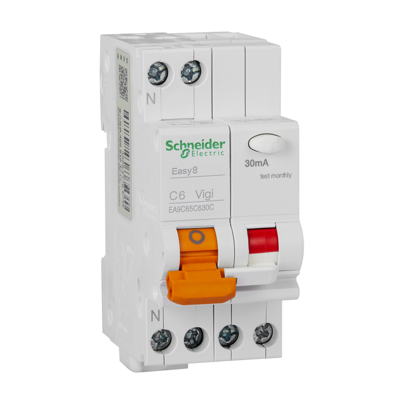 施耐德 EA9C65漏电保护断路器1P+N EA9C65 1P+N VIGI ELE 30MA AC 6KA C 6A