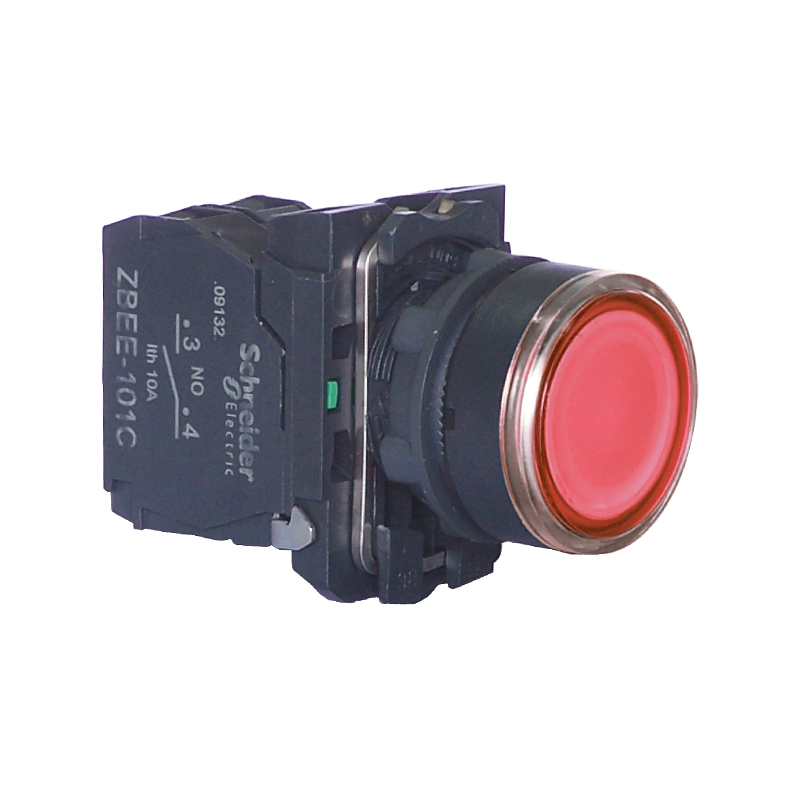 施耐德 国产XB5AW塑料平头带灯按钮 XB5-AW34M1C (ZB5AW343C+ZB5AW0M41C)