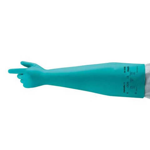安思尔ALPHATEC®加长袖口丁腈防化手套10码长64cm158-008