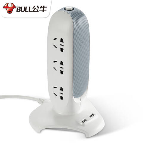 BULL/公牛 桌面立式接线板  GN-V106U-1.8M