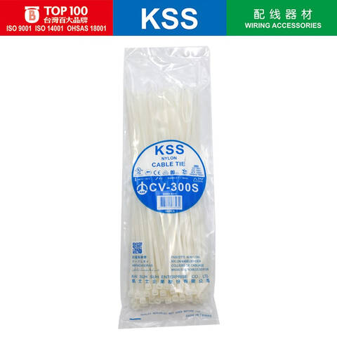 KSS/凯士士 扎带 CV系列0301尼龙扎线带 CV-300S 白色 300×4.8mm  100个/包