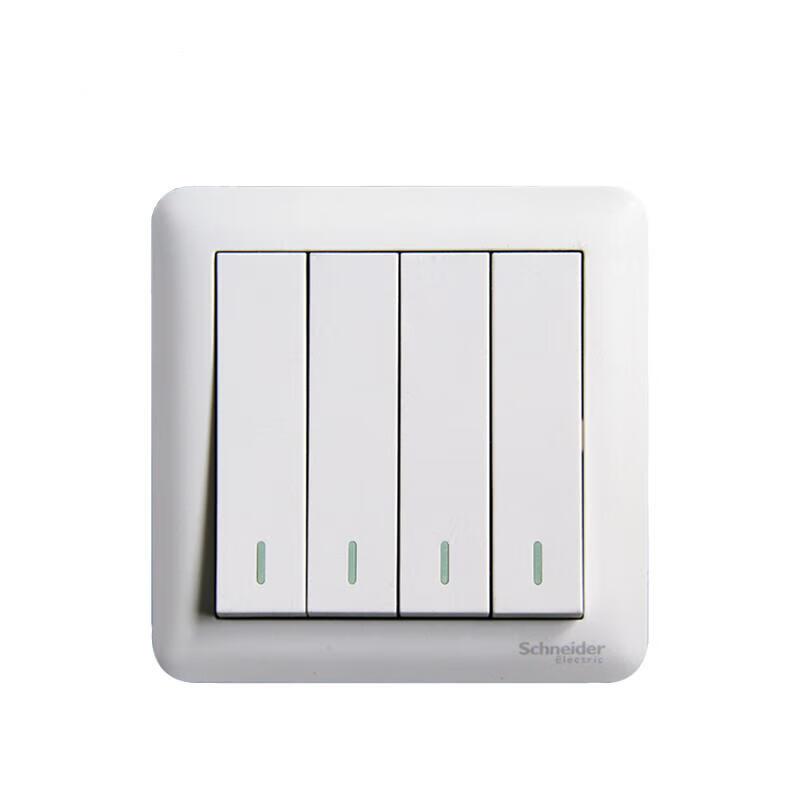施耐德 畅意 面板开关 畅意 A3B34_1A 10AX 250V 四位跷板式单控开关