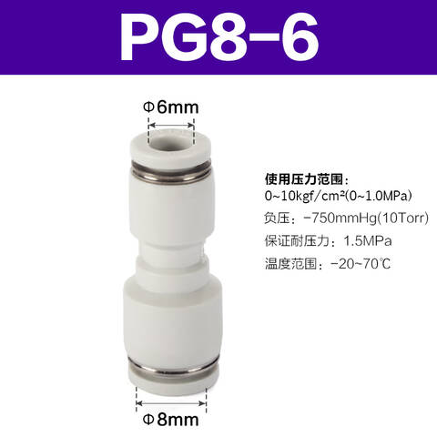 Airtac/亚德客 变径直通 PG8-6