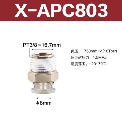 Airtac/亚德客 直通接头 X-APC803