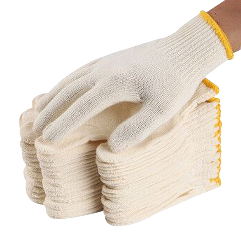 添盾10针漂白600g涤棉纱线手套12副/打TD-GL600GP涤棉