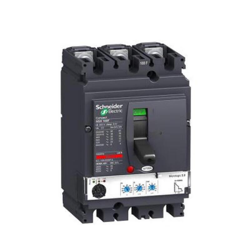 施耐德 NSX AC塑壳配电保护断路器 NSX160N MIC5.2A 100A 3P3D (3P) 电操 AC380V 固定式前接线