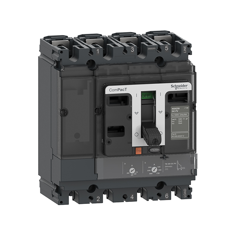施耐德 NSX 光伏直流塑壳配电保护断路器 NSX250 DCS PV TMDC250 4P