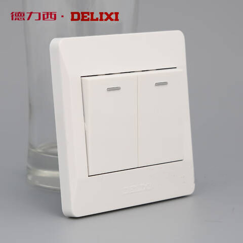 DELIXI/德力西 面板开关  CD210系列二位双控荧光大板开关 Q862K2 暗装  01010100301004
