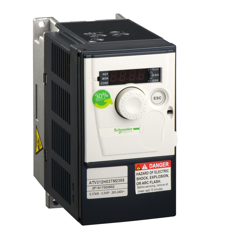 施耐德 ATV312通用变频器 0.37KW,240V,单相,带散热片,IP20 ATV-312H037M2385