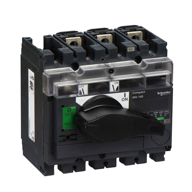 施耐德 INV 隔离开关 INV160 3P 标准产品、黑色手柄带可视断点(31164)