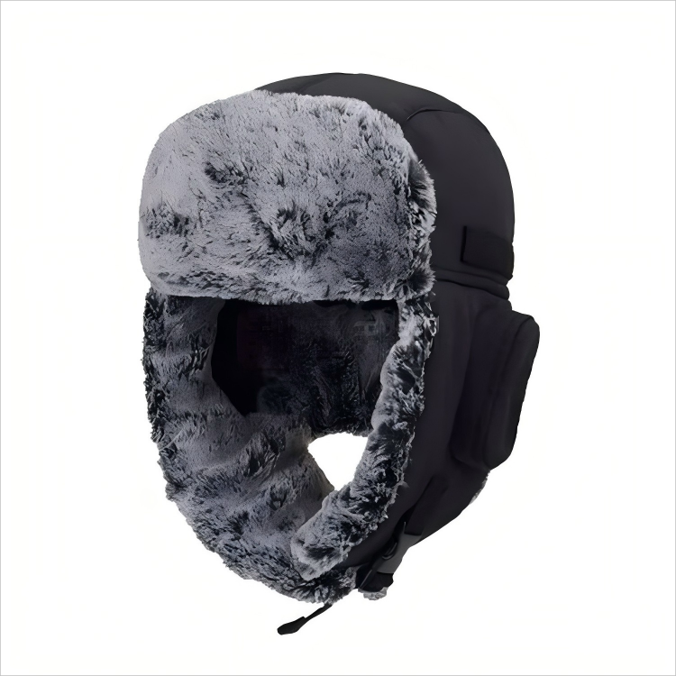 阿力牛防寒保暖帽加绒雷锋帽均码黑色适合头围58~60cm1顶AGF422