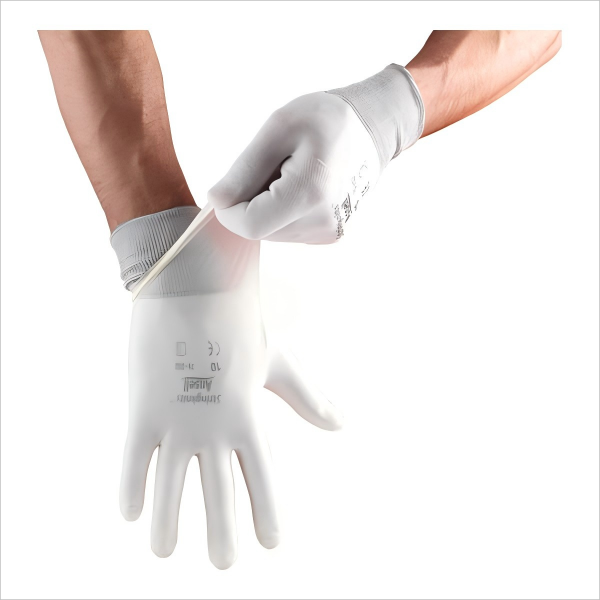 安必思白色丁晴耐油耐酸碱耐溶剂工业防滑防化防水劳保防护手套Nitrile