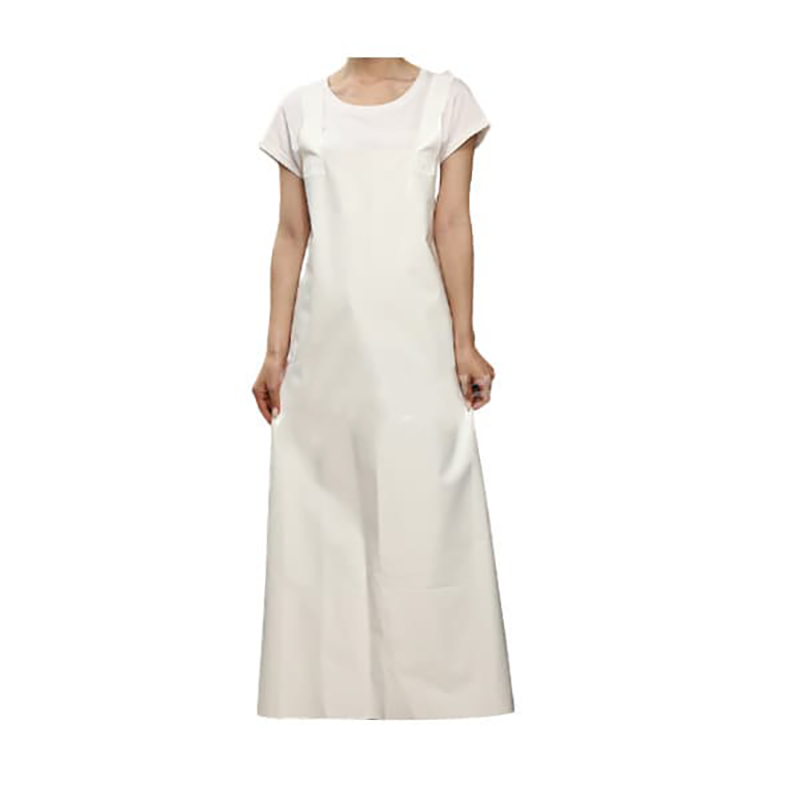 轩延耐油PVC背带式防水围裙均码白色约110cm1条WQ207