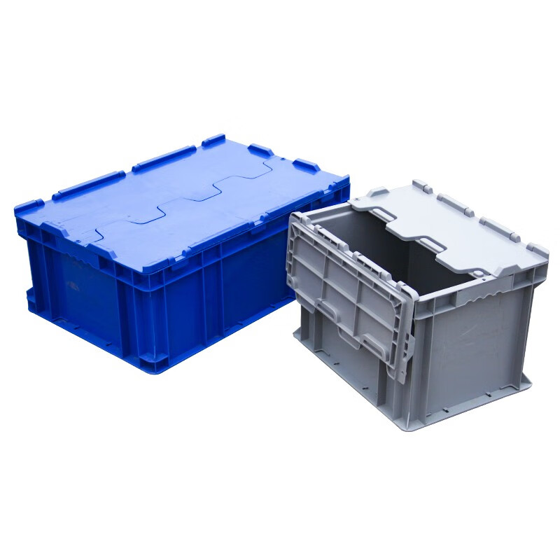 国产 塑料带盖运输物流箱 零件箱 300*200*148有盖 蓝色