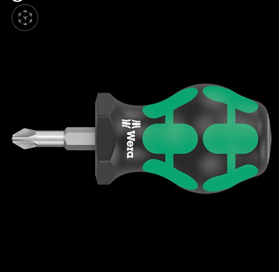 WERA/维拉 355 短柄螺丝刀 PZ 3 x 25 mm 05008855001