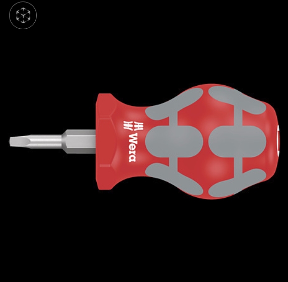 WERA/维拉 368 短柄螺丝刀 # 02 x 25 mm 05008864001