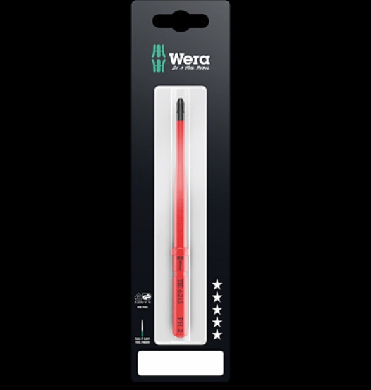 WERA/维拉 十字绝缘螺丝刀杆彩色独立包装Kraftform Kompakt VDE 62 iS PH 2 x 157 mm TIE SB 05006560001