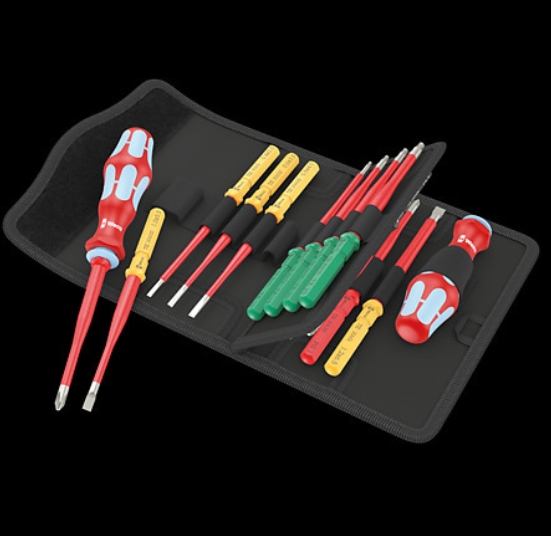 WERA/维拉 组合式绝缘螺丝刀组套Kraftform Kompakt VDE Stainless 17 extra slim 1 05006631001