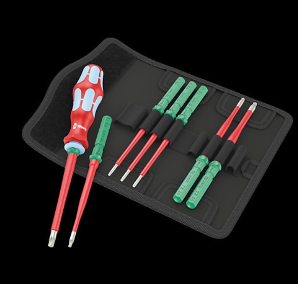 WERA/维拉 组合式绝缘螺丝刀组套Kraftform Kompakt VDE Stainless 8 extra slim 1 05006630001