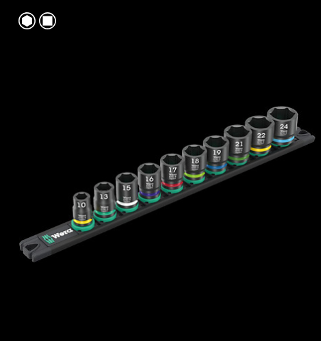WERA/维拉 9607 磁性条带 B Impaktor 1, 10件套套筒 05005451001