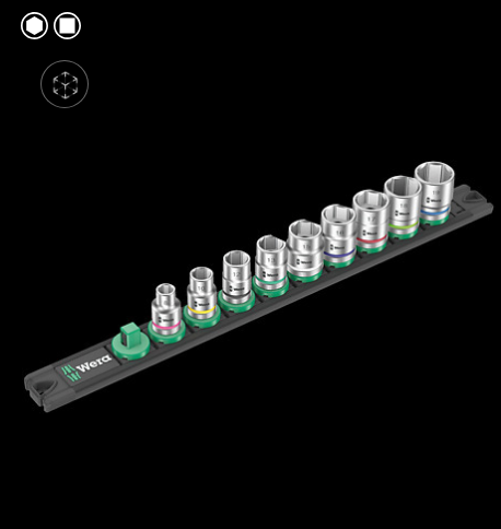 WERA/维拉 套筒条带组套 B 4（Zyklop套筒, 3/8