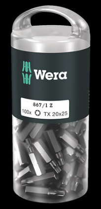 WERA/维拉 867/1 Z TORX TX 10 DIY 100 批头,100 x TX 10x25; 05072446001