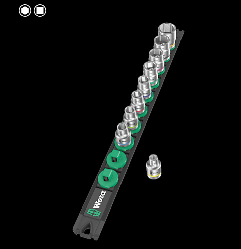 WERA/维拉 套筒条带组套 B Imperial 1（Zyklop 英制套筒, 3/8