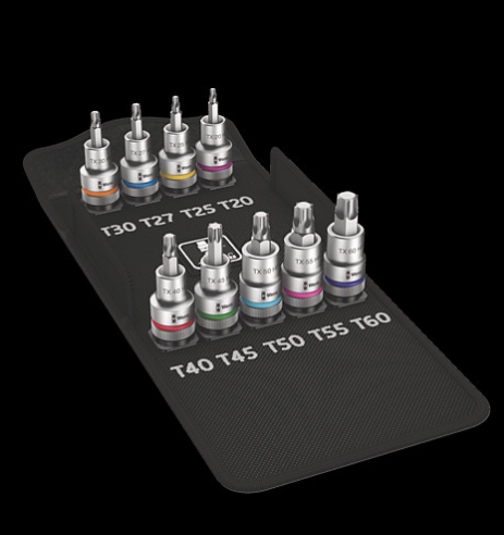 WERA/维拉 8767 C 带固持功能， 1 螺栓夹持内梅花旋具套筒套装 05004202001