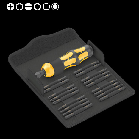 WERA/维拉 70mm批头组套Kraftform Kompakt 900 Imperial Set 1 05018111001