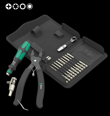 WERA/维拉 自行车工具组套9532 Chain riveter set for workshops 05136042001