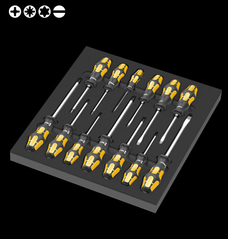 WERA/维拉 9714 敲击螺丝刀组套托盘 05150105001