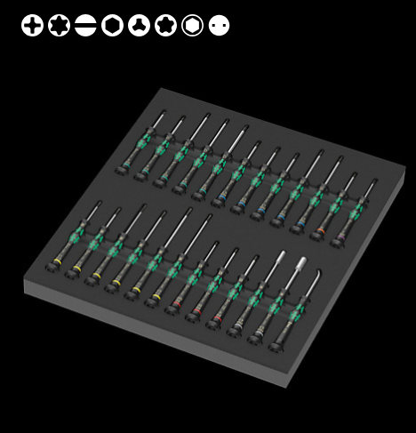 WERA/维拉 9715 精密螺丝刀组套托盘 05150106001