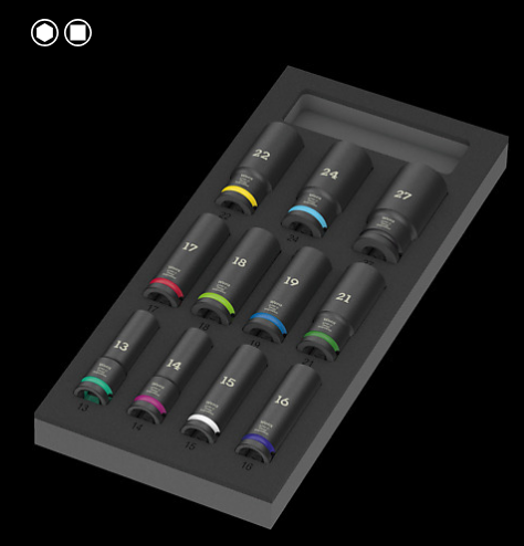 WERA/维拉 9725 冲击长套筒组套托盘（8790 C） 05150115001