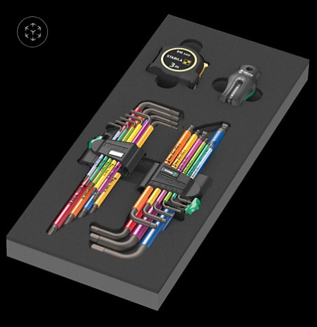 WERA/维拉 用于工具车的托盘组套9740 Foam  L-key set 1 05150140001