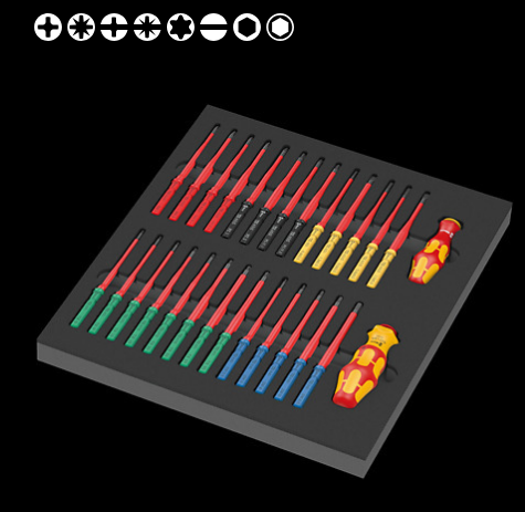 WERA/维拉 9751 绝缘KK组合螺丝刀组套托盘 05150151001