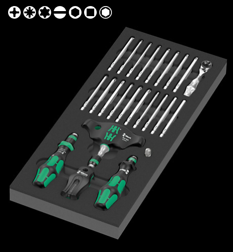 WERA/维拉 9752 KK棘轮螺丝批组套托盘 05150152001