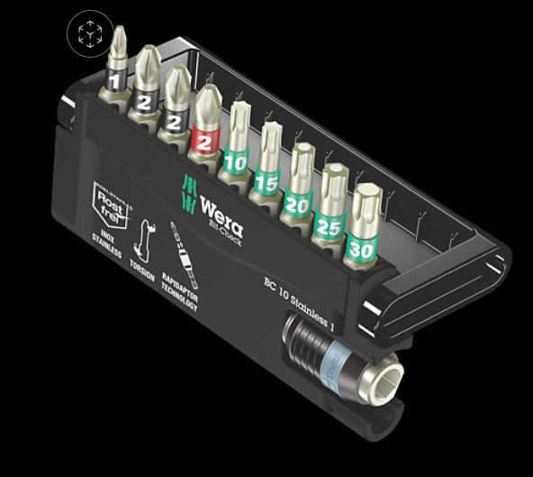 WERA/维拉 BC 10/9 不锈钢批头组套 05071110001