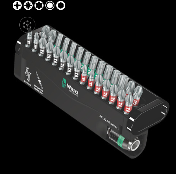 WERA/维拉 Bit-Check 30 BiTorsion 1 批头套装 05057430001