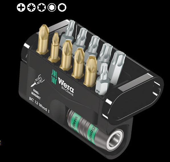 WERA/维拉 Bit-Check 12 Wood 1 批头套装 05057423001