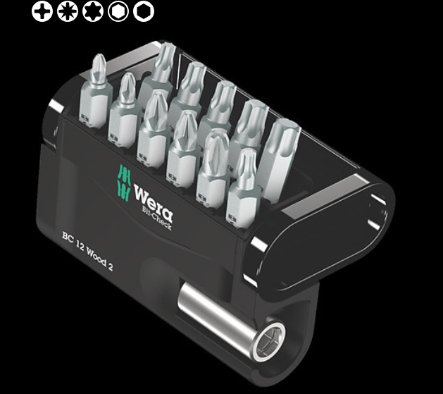 WERA/维拉 Bit-Check 12 Wood 2 批头套装 05057422001
