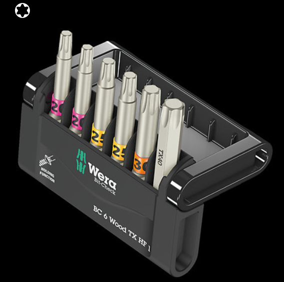 WERA/维拉 Bit-Check 6 木工梅花批头组套 05056470001