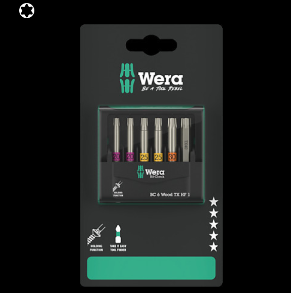 WERA/维拉 Bit-Checks 木工套装(Torx HF) 05073639001