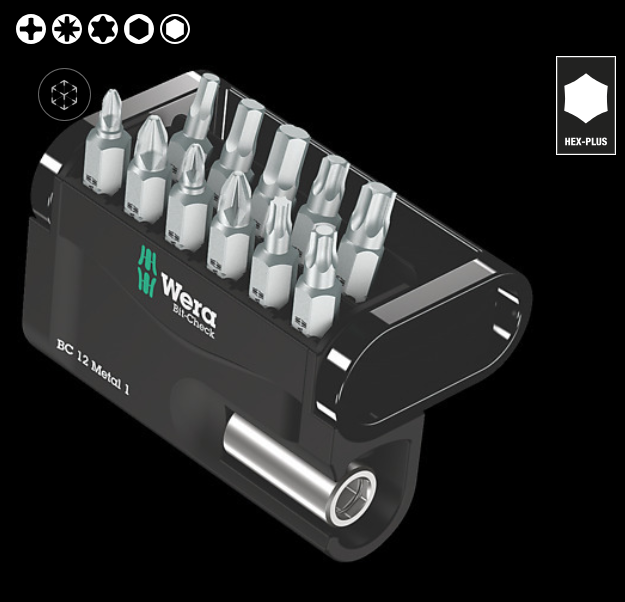 WERA/维拉 Bit-Check 12 Metal 1 批头套装 05057424001