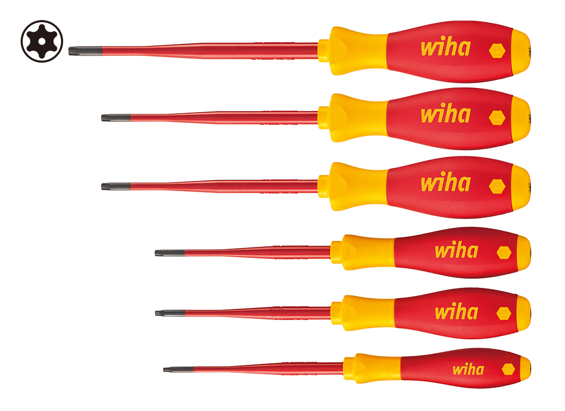 WIHA/威汉 SoftFinish 电工绝缘细杆螺丝刀6件套 41245