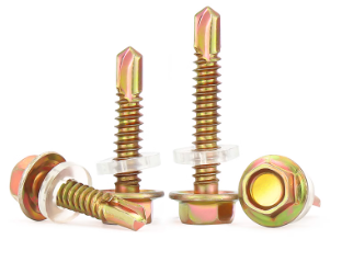 京开隆 彩锌外六角钻尾螺丝 M5.5×30 100颗 1包