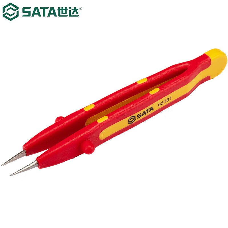 SATA/世达VDE绝缘针尖无齿镊子134MM03181